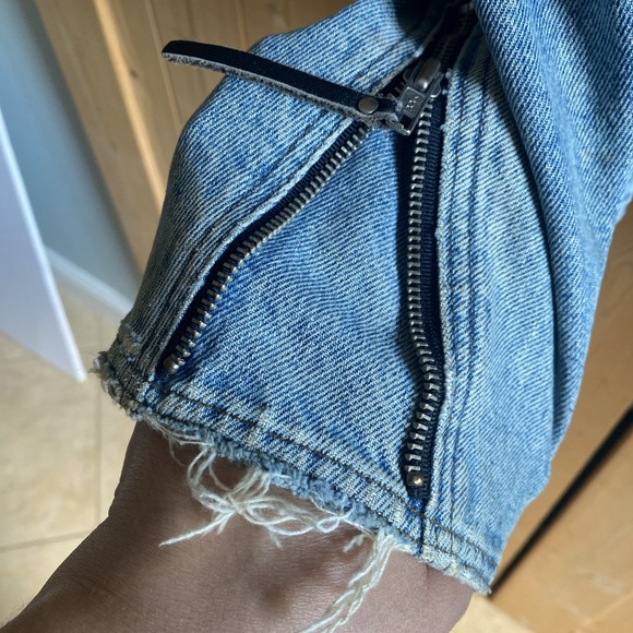 Vtg 80s Harley Davidson BIKER BLUES Denim Jean Jacket L Belt USA Logo Patch - Picture 8 of 16